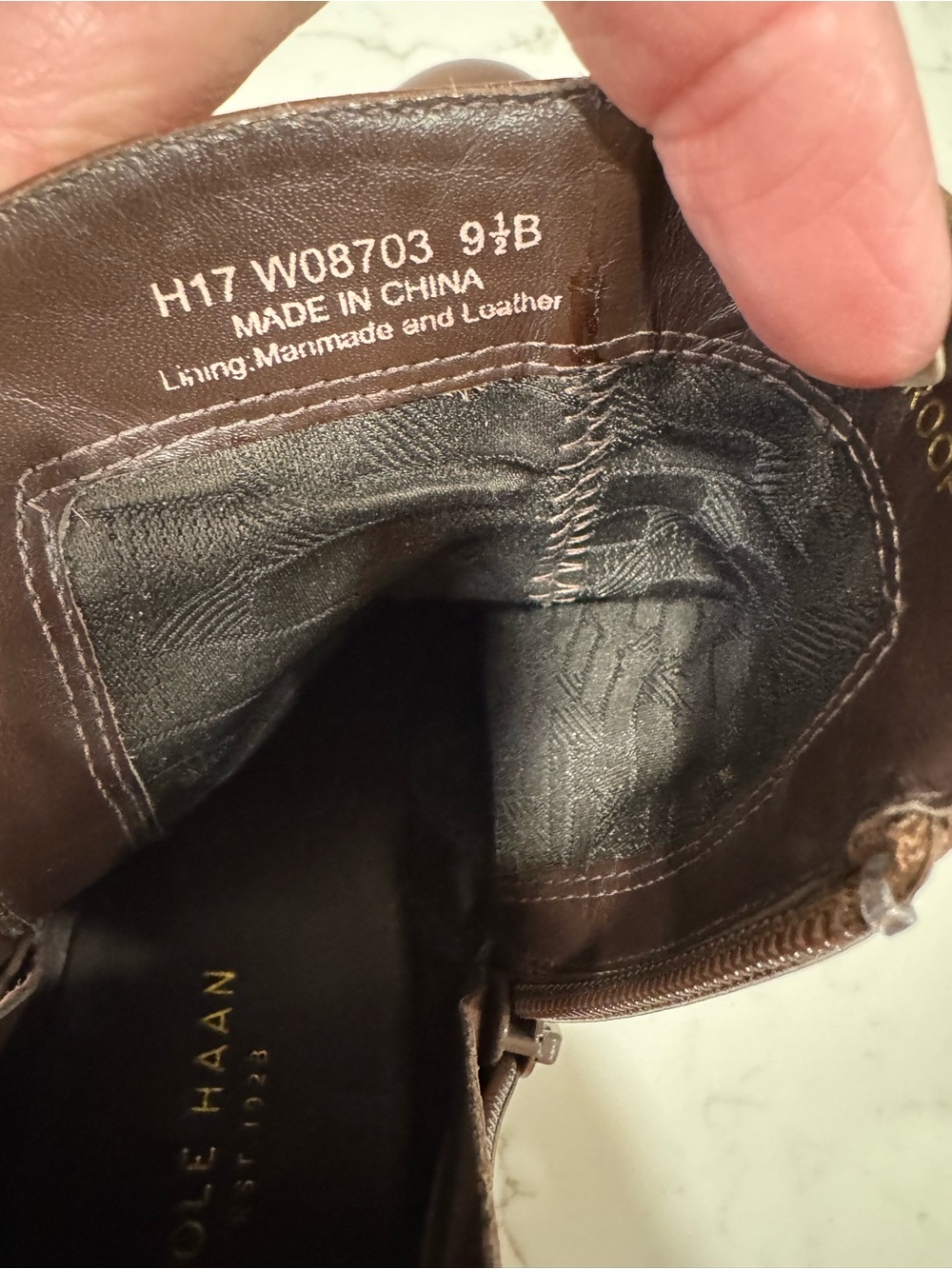 Cole Haan Brown Leather Side-Zip Ankle Booties - Picture 6 of 8